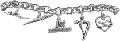 Swimming 5 Charm Bracelet, Adjustable Hypoallergenic, Safe-Nickel, Lead & Cadmium Free!