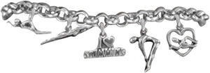 Swimming 5 Charm Bracelet, Adjustable Hypoallergenic, Safe-Nickel, Lead & Cadmium Free!