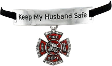 Firefighter's Keep My Husband Safe Adjustable Hypoallergenic Safe-Nickel, Lead & Cadmium Free!