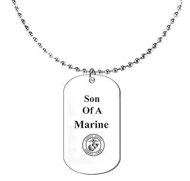 Son Of A Marine Dog Tag On A Ball Chain Necklace. 18 Inches. What A Great Gift For Yourself, Or Somebody Special. As A Gift No Worry About What Size They Wear. It Is Adjustable