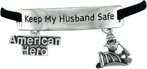 Firefighter's Keep My Husband Safe Adjustable Hypoallergenic Safe-Nickel, Lead & Cadmium Free!