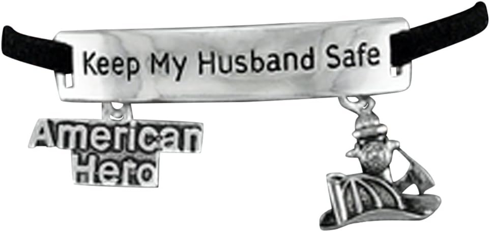 Firefighter's Keep My Husband Safe Adjustable Hypoallergenic Safe-Nickel, Lead & Cadmium Free!