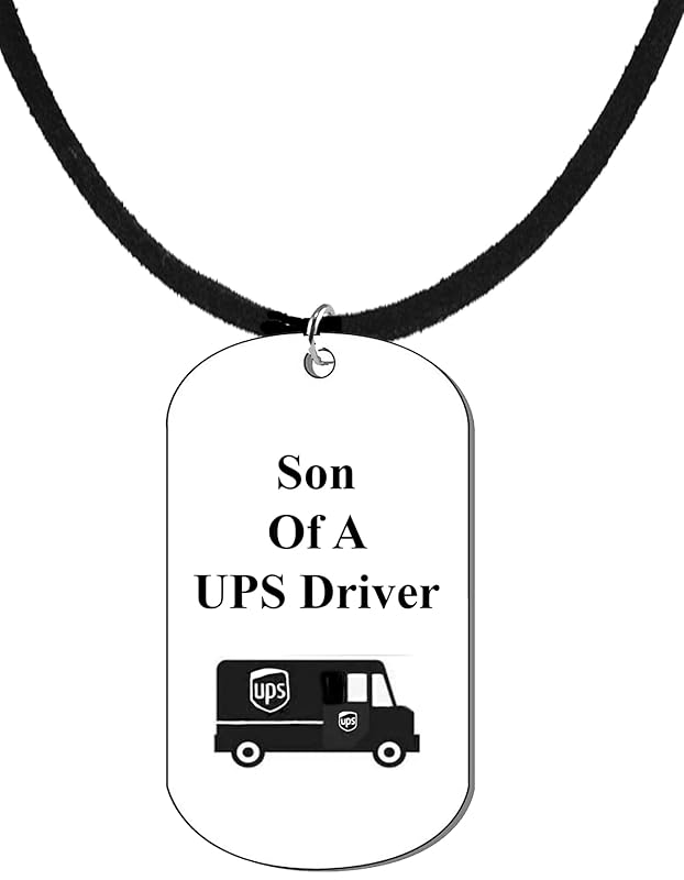 Son Of A UPS Driver On A Adjustable Genuine Black Suede Necklace. 18-21Inches. What A Great Gift For Yoourself, Or Someone Special. No Worry About What Size They Wear. It Is Adjustable