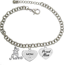 Proud Marine Mom Heart Bracelet, Hypoallergenic, Will NOT Irritate Anyone with Sensitive Skin. Safe- Nickel, Lead and Cadmium Free