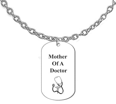 Mother Of A Doctor, On A Adjustable Cable Chain Necklace.18-21 Inches. What A Great Gift For Yourself, Or Somebody Special. Beautiful Premium Quality, Silvertone Finish. Hypoallergenic-Safe