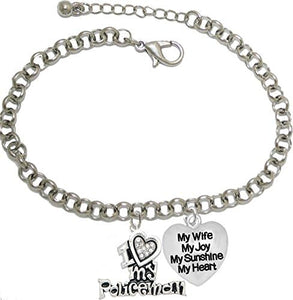 Policeman's, I Love My Policeman, My Wife, My Joy, My Sunshine, Adjustable Hypoallergenic, Safe-Nickel, Lead, Free