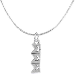 Sigma Sigma Sigma, Authorized Sorority Jewelry Manufacturer, Adjustable Thin Snake Chain Lavaliere Necklace, Hypoallergenic, Safe-No Nickel, No Lead, And No Poisonous Cadmium