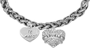 Te Amo Abuela Wheat Chain Bracelet, Hypoallergenic, Safe-Nickel, Lead, Cadmium Free