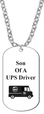 Son Of A UPS Driver On A Adjustable Cable Chain Necklace. 9-12 Inches. What A Great Gift For Yoourself, Or Someone Special. No Worry About W hat Size They Wear. It Is Adjustable.