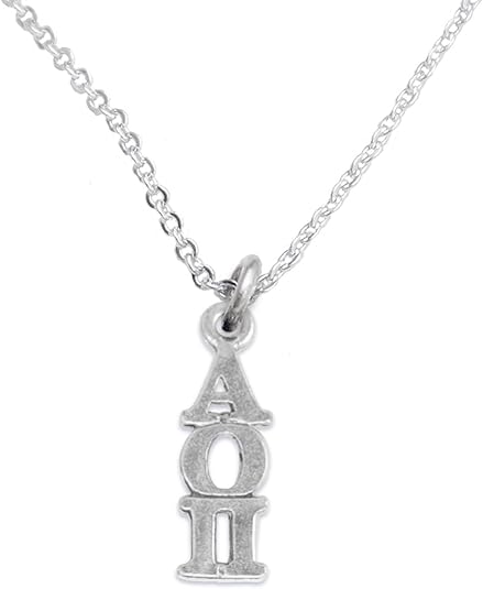 Alpha Omicron Pi - Licensed Sorority Jewelry Manufacturer, Hypoallergenic Safe Lavalier Necklace