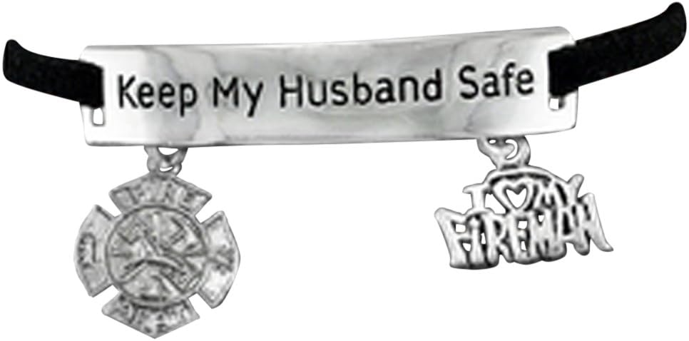 Firefighter's Keep My Husband Safe Adjustable Hypoallergenic Safe-Nickel, Lead & Cadmium Free!
