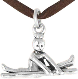 Gymnastic On Balance Beam Necklace, Adjustable, Hypoallergenic, Nickel, Lead & Cadmium Free