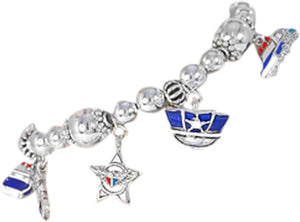 Policeman Charm Stretch Bracelet Hypoallergenic Adjustable Bracelet Nickle, Lead Free