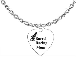 Barrel Racing Mom, Adjustable Cable Chain Necklace. 18-21 Inches. What A Wonderful Gift For Yourself, Or Someone Special. Gift Ready, Comes In A Black Velvet Bag, Hypoallergenic