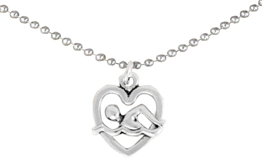 I Love Swimming Necklace Adjustable Hypoallergenic, Safe-Nickel, Lead & Cadmium Free!