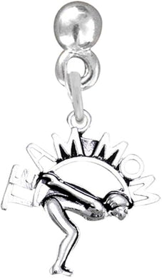 Swim Team Mom Charm Post Earring Hypoallergenic, Adjustable Safe-Nickel, Lead & Cadmium Free!