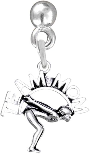 Swim Team Mom Charm Post Earring Hypoallergenic, Adjustable Safe-Nickel, Lead & Cadmium Free!