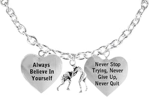 Men's Necklace Wrestling, Never Stop Trying, Never Quit Hypoallergenic
