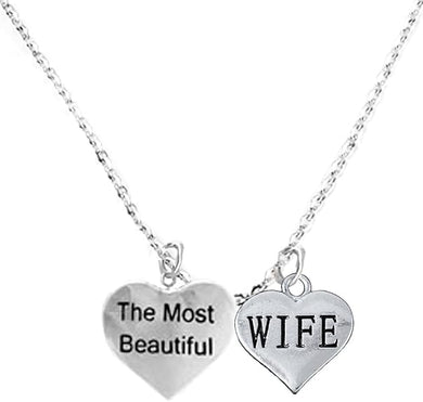 The Most Beautiful Wife Adjustable Curb Chain Necklace, Hypoallergenic, Safe-Nickel, Lead, Cadmium Free