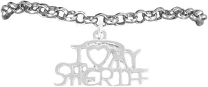 Sheriff I Love My Sheriff Hypoallergenic Adjustable Bracelet Nickle, Lead Free