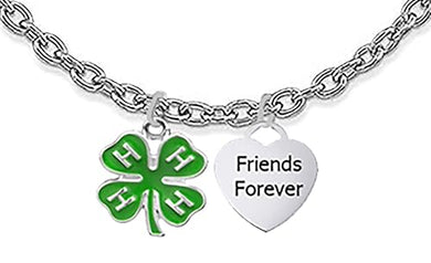 4H, Friends Forever Adjustable Chain Necklace. Will Fit Everyone. What A Wonderful Gift For Yourself Or Someone Special, Gift Ready Comes In A Black Velvet Bag. Hand Made In America By U.S. Veterans