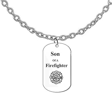 Son Of A Firefighter Dog Tag On A Adjustable Cable Chain Necklace. 18 To 1 Inches. What A Great Gift For Yourself, Or Somebody Special. As A Gift No Worry About What Size They Wear?