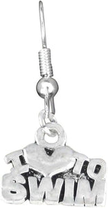 I Love To Swim Fishhook Earring Hypoallergenic, Adjustable Safe-Nickel, Lead & Cadmium Free!