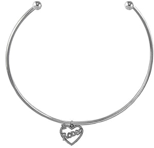 New Exciting Fashion Western Style, The Western Choker Necklace With A I Love Rodeo Open Heart, Silvertone Finish. What A Wonderful Gift For Yourself, Or Someone Special. Made In The USA By Veterans
