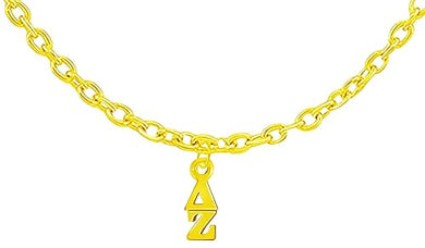 Delta Zeta 14KT Goldtone Cable Chain Fashion Necklace,Adjustable From 18 Inches To 21 Inches.What A Great Gift For Yourself,A Big/Little Sister Or A Friend. Hypoallergenic-Safe,No Nickel In Metal.