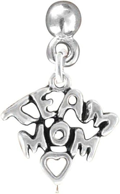 Team Mom Charm Post Earring Hypoallergenic, Safe-Nickel, Lead & Cadmium Free!