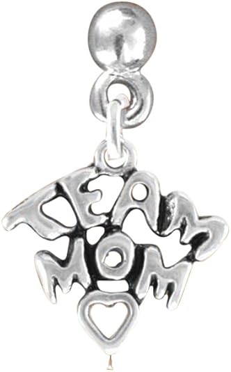 Team Mom Charm Post Earring Hypoallergenic, Safe-Nickel, Lead & Cadmium Free!