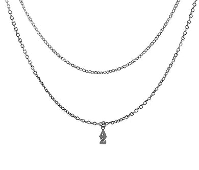 Delta Zeta Silvertone Double Chain Fashion Necklace,Adjustable From 18 Inches To 21 Inches.What A Great Gift For Yourself,A A Big Or Little Sister. Hypoallergenic-Safe,No Nickel,Lead In The Metal©2024