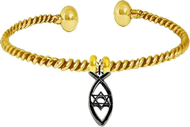 Messianic Christian Black Anodized Fish, Star Of David, Twisted Wire Adjustable Bracelet. If you do not believe that this jewelry is beautiful when you receive this, simply return it for a full refund