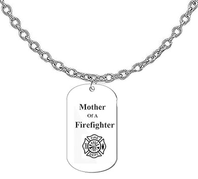 Mother Of A Firefighter Dog Tag On A Adjustable Cable Chain Necklace. What A Great Gift For Yourself, Or Somebody Special. As A Gift No Worry About What Size They Wear?