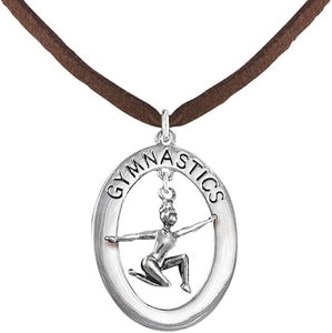 Gymnast On Floor Posed Necklace, Adjustable, Hypoallergenic, Nickel, Lead & Cadmium Free!