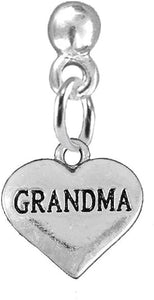 Grandma Heart Charm Post Earring Hypoallergenic, Safe-Nickel, Lead & Cadmium Free!