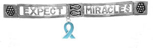 Ovarian Cancer Jewelry, Expect Miracles, The Original Hypoallergenic, Safe-Nickel, Lead, Cadmium Free, Adjustable Stretch Bracelet