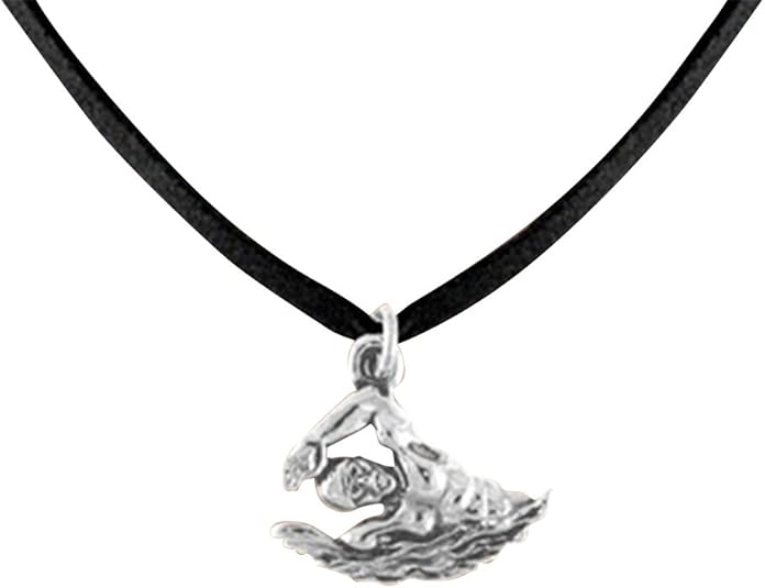 Male Swimmer Necklace Adjustable Hypoallergenic, Safe-Nickel, Lead & Cadmium Free!