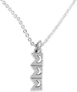Sigma Sigma Sigma, Authorized Sorority Jewelry Manufacturer, Adjustable Small Cable Chain Lavaliere Necklace, Hypoallergenic, Safe-No Nickel, No Lead, And No Poisonous Cadmium