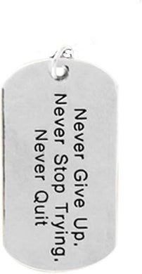 Never Give Up, Never Stop Trying, Never Quit Softball Key Chain Hypoallergenic, Safe-Nickel, Lead & Cadmium Free!