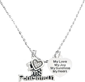 Policeman's, I Love My Policeman, My Love, My Joy, My Sunshine, Adjustable, Hypoallergenic, Safe-Nickel, Lead, Free