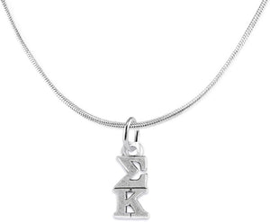 Sigma Kappa, Licensed Sorority Jewelry Manufacturer, Adjustable Snake Chain Hypoallergenic Safe Lavaliere Necklace, No Nickel, No Lead, And No Poisonous Cadmium