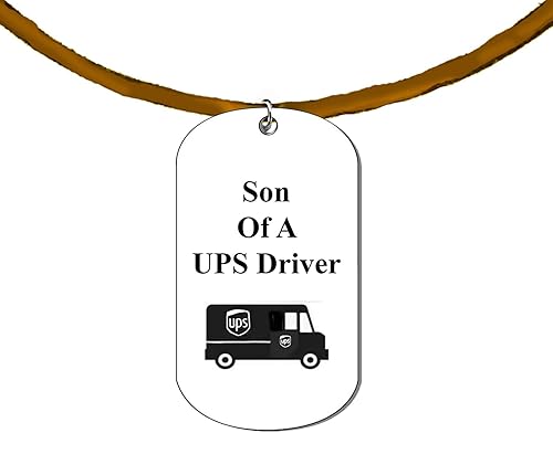 Son Of A UPS Driver On A Adjustable Genuine Brown Suede Necklace. 18-21Inches. What A Great Gift For Yoourself, Or Someone Special. No Worry About What Size They Wear. It Is Adjustable.