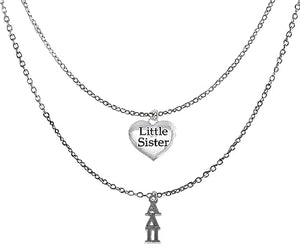 Alpha Delta Pi Silvertone Double Chain Fashion Necklace, Adjustable From 18 Inches To 21 Inches. What A Great Gift For Yourself, Or Ar Little Sister.Hypoallergenic, Licensed Sorority Jewelry©2024