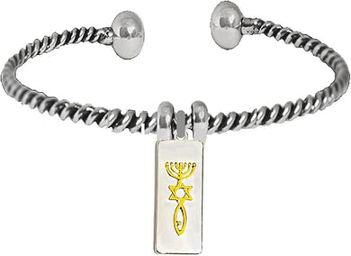 Messianic Christian Silvertone Plaque, Goldtone Seal Of Jerusalem, Antique Twisted Bracelet.If you do not believe that this jewelry is beautiful when you receive it, simply return it for a full refund, Large, Silver, Carnelian