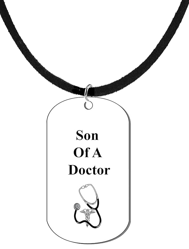 Son Of A Doctor, Dog Tag On A Adjustable Genuine Black Suede Necklace.18-21 Inches. What A Great Gift For Yourself, Or Somebody Special. Beautiful Premium Quality, Silvertone Finish. Hypoallergenic