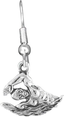 Swimmer Charm Fishhook Earring Hypoallergenic, Adjustable Safe-Nickel, Lead & Cadmium Free!