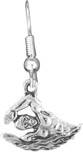 Swimmer Charm Fishhook Earring Hypoallergenic, Adjustable Safe-Nickel, Lead & Cadmium Free!