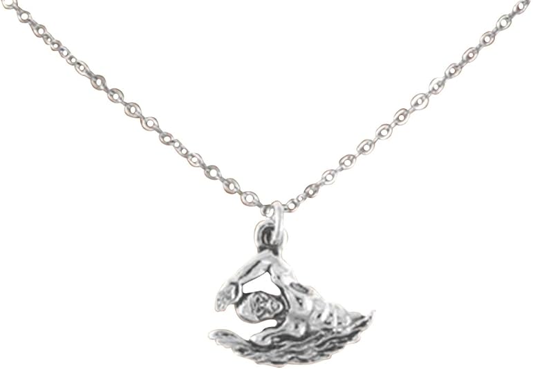 Male Swimmer Necklace Adjustable Hypoallergenic, Safe-Nickel, Lead & Cadmium Free!