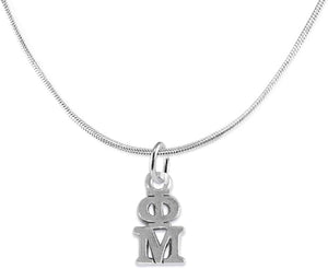 Phi Mu - Licensed Sorority Jewelry Manufacturer, Snake Chain Lavaliere/Necklace,Hypoallergenic Safe-No Nickel, No Lead, And No Poisonous Cadmium